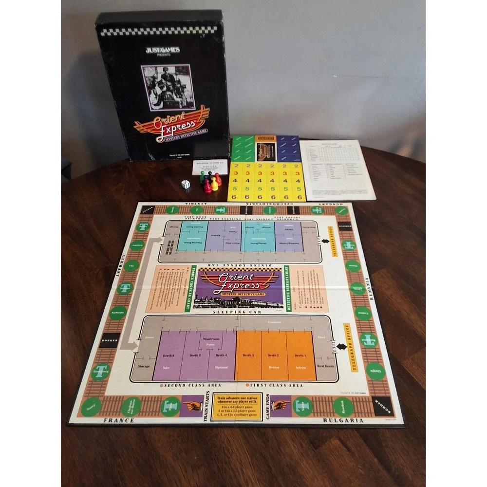 Vintage Orient Express Mystery‎ Detective Game By Just Games 1985. OPEN BOX